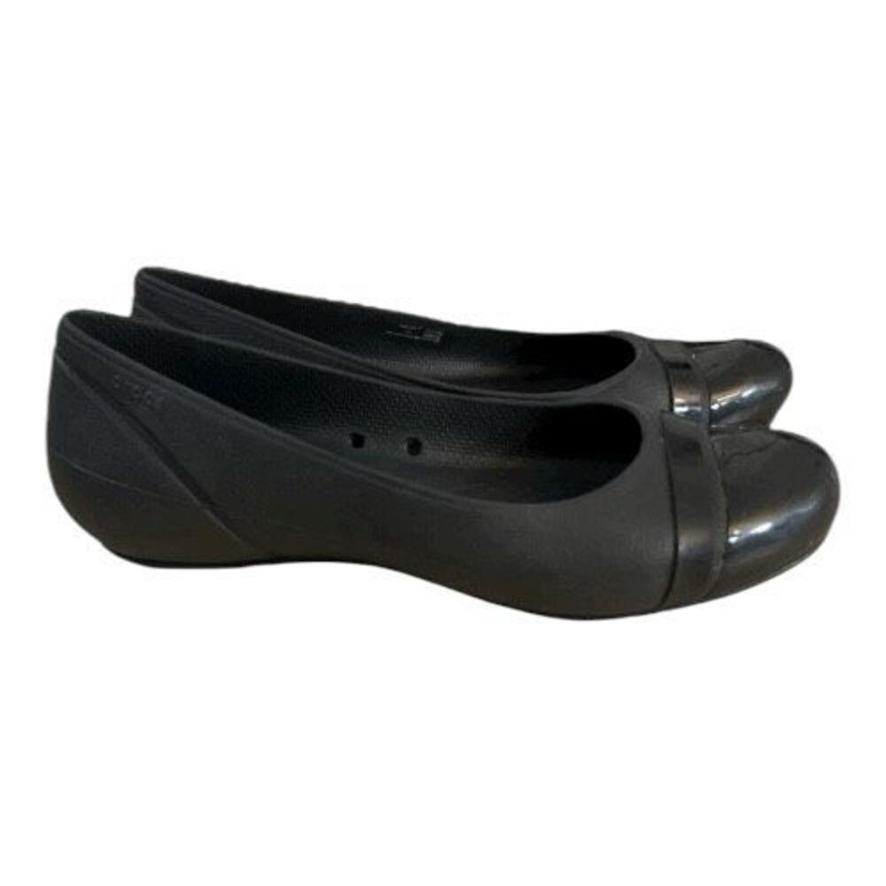 Crocs Gianna Alice Ballet Flat Shoes Black Size 9 Casual Comfort Cap Toe Slip On - Picture 11 of 11